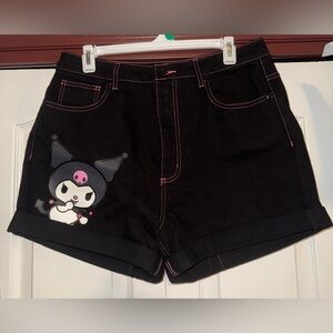 Sanrio Kuromi Black Denim Shorts